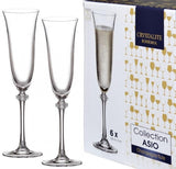 Set de 6 copas Flauta Asio 190 ml